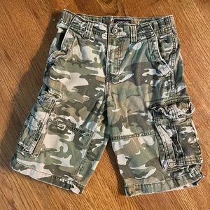 Boys camouflage shorts.